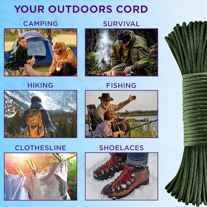 TECEUM 5/32" Paracord Rope 1000 – 1000ft / 200ft / 100ft / 50ft – Tactical - Image 5