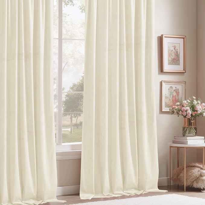 StangH Ivory White Velvet Curtains - Image 6