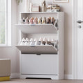 Entryway Shoe Cabinet with 3 Flip Drawers, Narrow Shoe Organizer Cabinet with by BORNOON