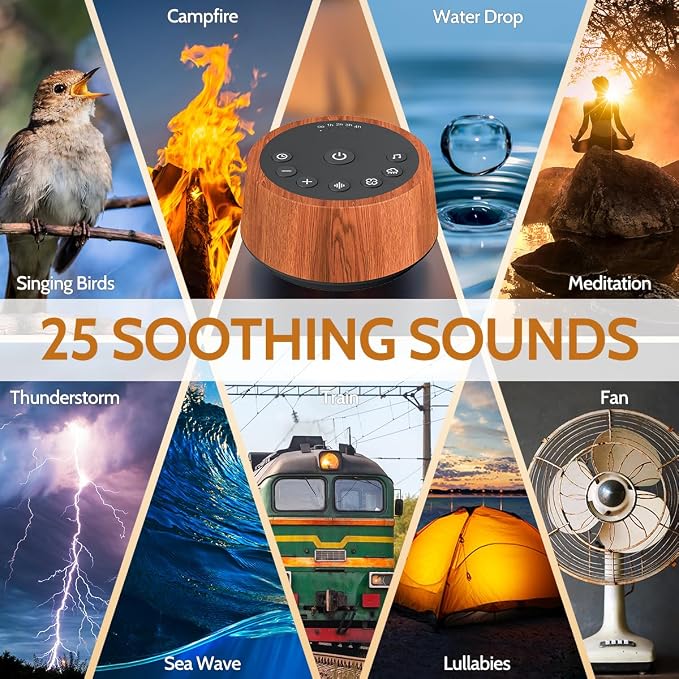 Color Noise Sleep White Noise Sound Machines 25 Soothing Sounds 32 Volume - Image 2