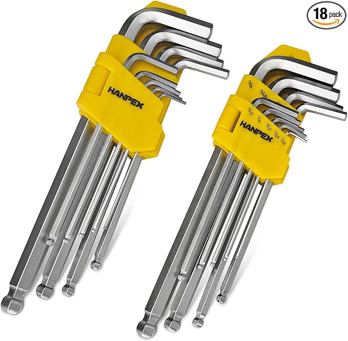 Long Arm Hex Key Allen Wrench Set by Hanpex