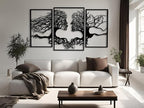 VAILLA Tree of Life Wall Wooden Art Abstract Tree Man Woman Face Large 3D - Image 2