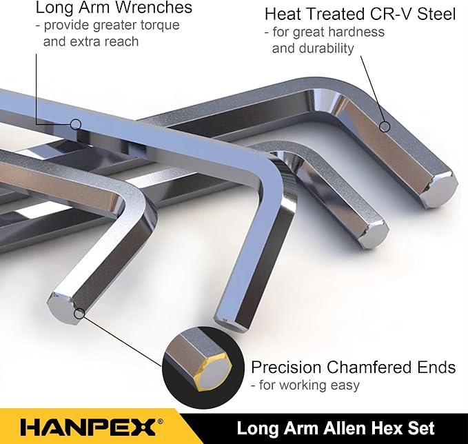 Long Arm Hex Key Allen Wrench Set - Image 3