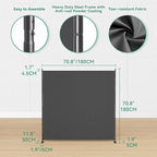 Helios&Hestia 1-Panel 6 ft Tall Indoor Folding Room Divider, Portable Privacy - Image 6