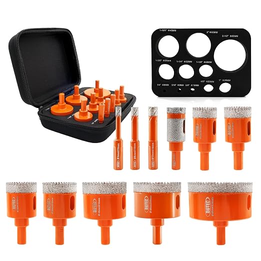 Diamond Core Drill Bit Kit BGTEC Diamond Hole Saw Tile Cutter, Triangle Shank by BGTECTOOLS