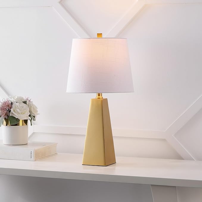 JONATHAN Y JYL1038A 20.5" Modern Glam Gold Table Lamp, Contemporary Geometric - Image 3
