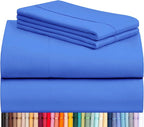 LuxClub 4 PC Sheet Set Bed Sheets Deep Pockets 16" Eco Friendly Wrinkle Free by LuxClub