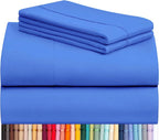 LuxClub 4 PC Sheet Set Bed Sheets Deep Pockets 16" Eco Friendly Wrinkle Free by LuxClub