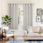 YoungsTex Light Grey Linen Curtains 68 Inch Length - Image 2
