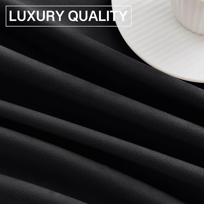 StangH Black Blackout Curtains 105 inches Premium Velvet Thermal Insulated - Image 8