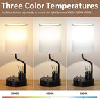 White Bedside Table Lamps for Bedroom Set of 2 - Image 2