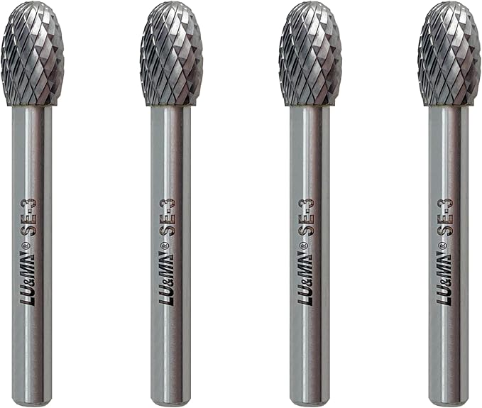 SE-3 Tungsten Carbide Burr Rotary File, Double Cut Oval Burs by LUMN