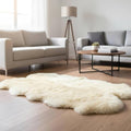 Premium Genuine Sheepskin Rug 4x6 ft, Real Fluffy Quad Pelt, Natural Fluffy Fur by SuperAreaRugs