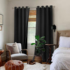 BGment Black Blackout Curtains 95 Inches Long 2 Panels Set - Image 2
