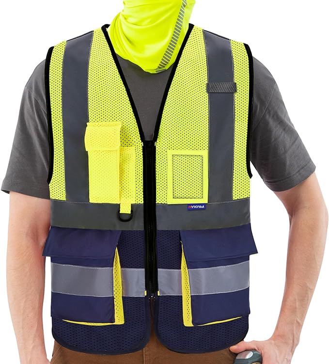 A-SAFETY High Visibility Mesh Safety Reflective Vest by A-SAFETY
