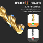 Drill Bit, 19/64" Cutting Diameter, 4241 HSS TiN Coated 118° Cutting Angle - Image 5