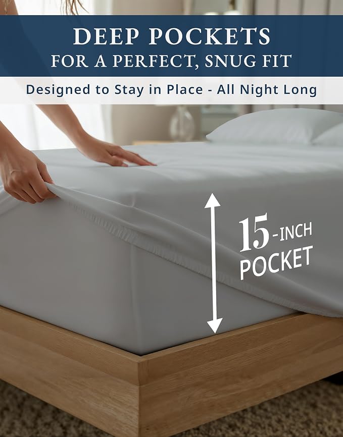 LANE LINEN 100% Egyptian Cotton Bed Sheets Twin XL - Image 6