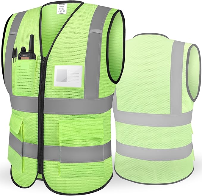 TICONN Reflective Safety Vest High Visibility Class II Mesh Vest by TICONN