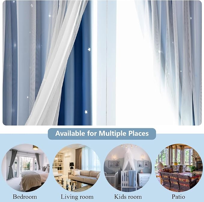 Star Curtains, 2 Panels, Bedroom & Living Room - Image 8
