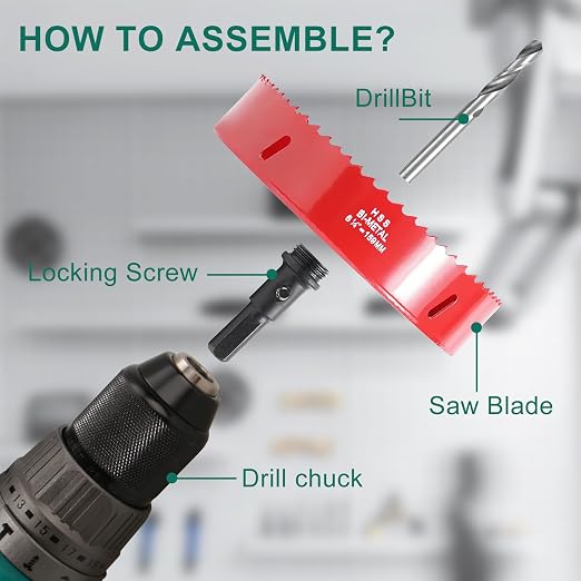 HYCHIKA 6-1/4 Inch/159mm Hole Saw, Bi-Metal Cutter Hole Max Cutting Depth 32mm - Image 6