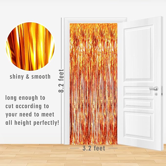GOER 3.2 ft x 8.2 ft Metallic Tinsel Foil Fringe Curtains Party Photo Backdrop - Image 6