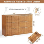 LEYAOYAO Fluted 6 Drawers Dresser - Image 2