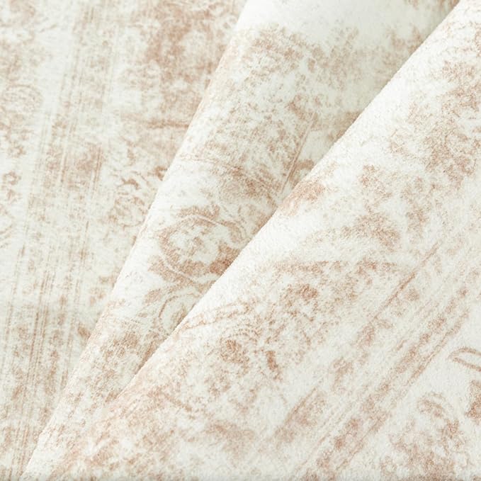 Area Rug 8x10 Cream Washable Living Room Beige Carpet Non Slip Vintage - Image 9