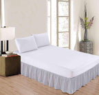 Light Grey Solid Ruffled Bed Skirt Twin-30 Inch Drop Split Corner, Microfiber - Image 2