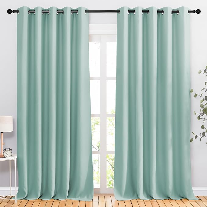 NICETOWN Room Darkening 118 inch Long Curtains, Grommet Thermal Drapes Weighted by NICETOWN
