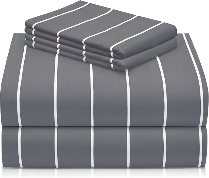 LuxClub 4 PC Full Sheet Set, Deep Pockets Wrinkle Free Cooling Bed Sheets Hotel by LuxClub