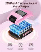 Pink Cordless Drill Set, 21V Electric Power Drill - Image 7