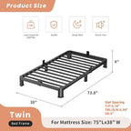 4 Inch Twin Heavy Duty 3500 lbs Bed Frame - Image 3