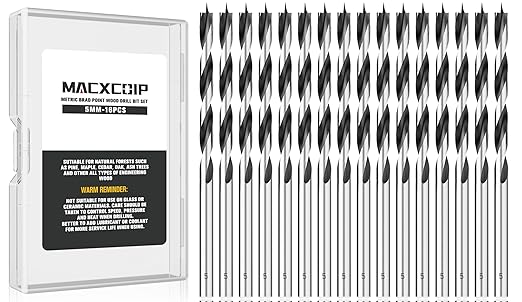 5MM Metric Brad Point Wood Drill Bit Set by MACXCOIP