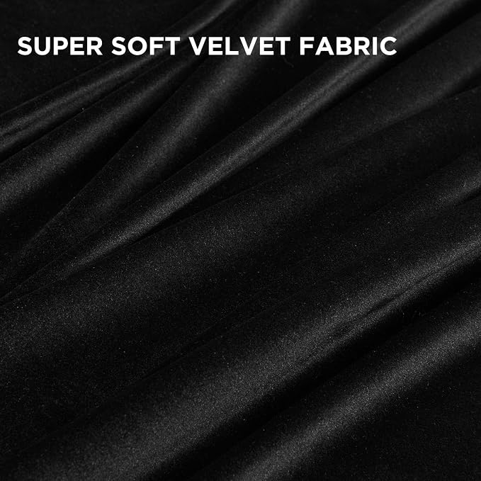 Joydeco Black Velvet Curtains 108 Inches Long, Luxury Grommet Blackout Curtain - Image 5