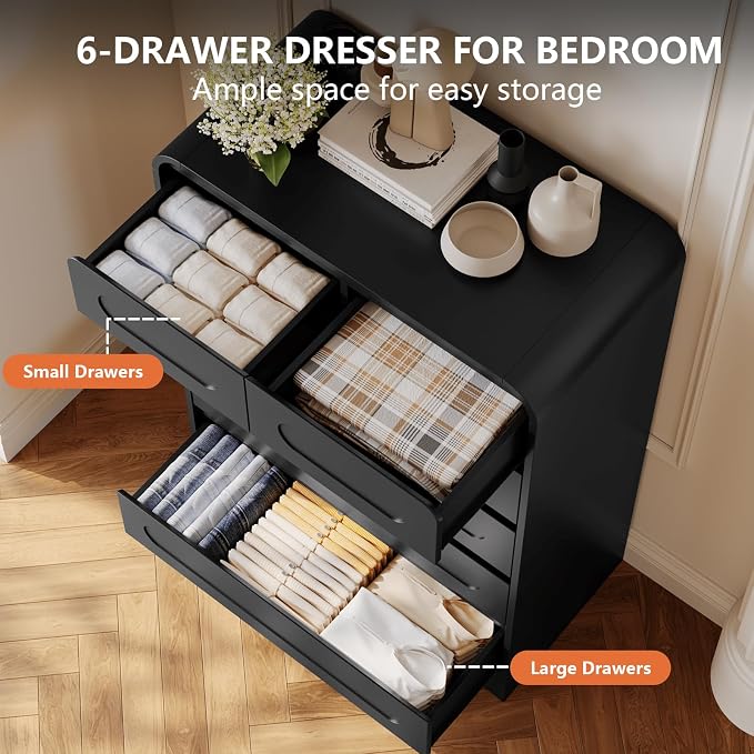 4 Pcs Bedroom Set, Dresser and Nightstand Sets, Including Modern Wooden Tall 6 - Image 7