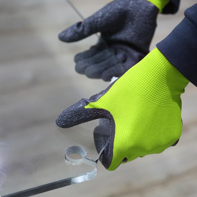 Evridwear Crinkle Latex Rubber Hand Coated Safety Work Gloves - Image 8