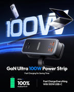 NTONPOWER 100W GAN Ultra Travel Power Strip, 7-in-1 USB C Charging Station - Image 2