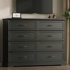 Farmhouse 8 Drawers Dresser for Bedroom, Rustic Wood Dresser TV Stand, Wooden - Image 6
