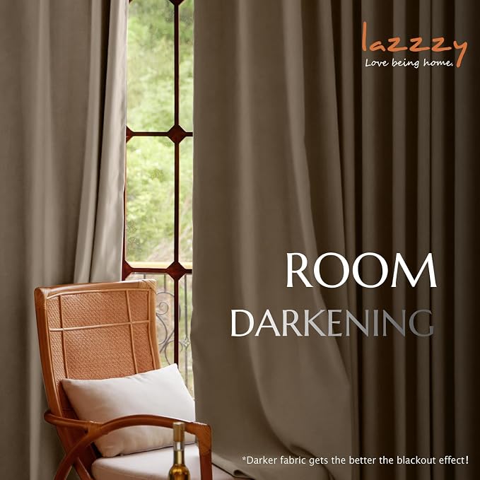 Lazzzy Velvet Blackout Curtains Thermal Insulated Room Window Drapes Super Soft - Image 3