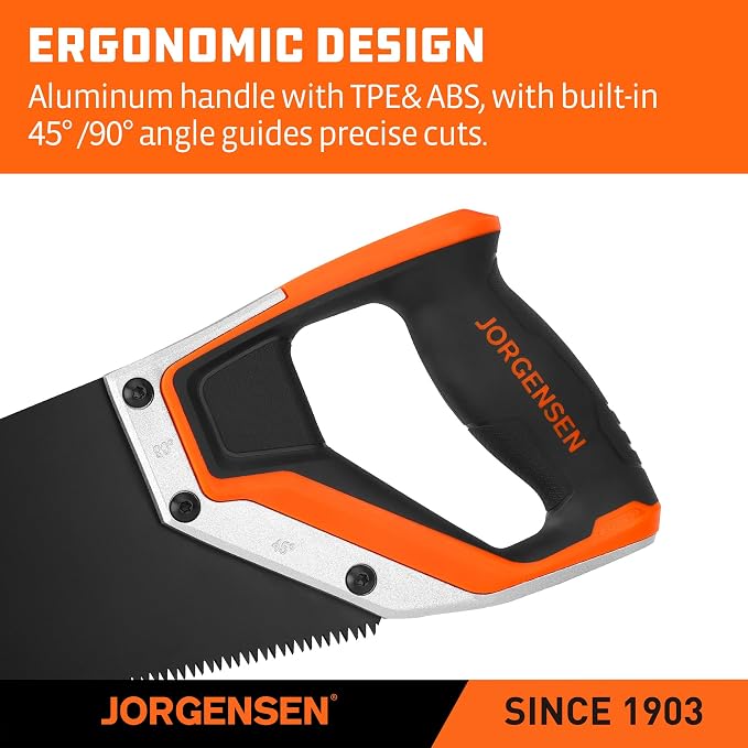 JORGENSEN 20 Inch Black Coated Pro Hand Saw, 11 TPI Fine-Cut Ergonomic Non-Slip - Image 4