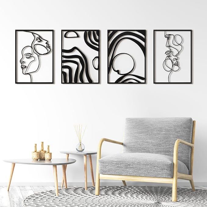 Art3d Metal Wall Art, Line Art Wall Décor, Life and Romance Story theme - Image 2
