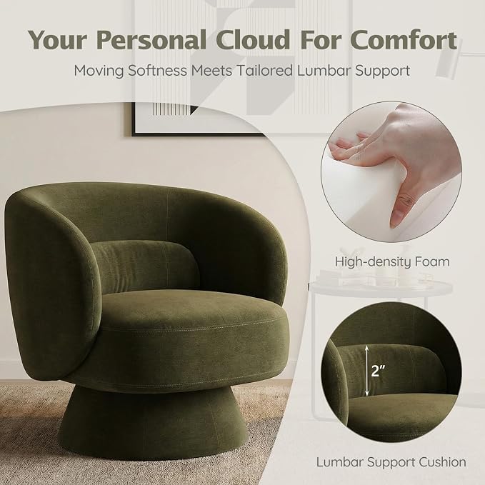 Swivel Accent Chair, Modern 360 Degree Swivel Barrel Chair - Image 5
