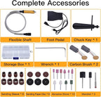 1000W 30000RPM Electric Flex Shaft Rotary Tool Foot Pedal Control Flex Shaft - Image 3