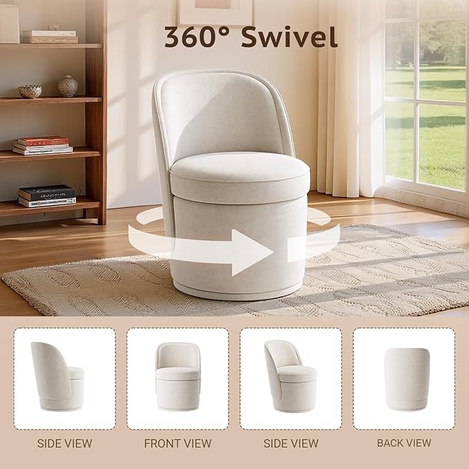 Swivel Accent Chair Set of 2, 360° Swivel Round Chair - Image 5