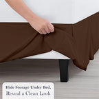 Queen Bed Skirt, Luxury 16 Inch Drop Chocolate Pleated Bed Skirt, Double - Image 5
