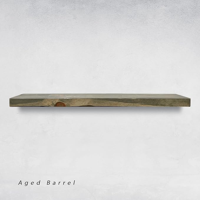 URBANDI, Rustic Floating Shelves, Hidden Bracket, Solid Wood, Heavy Duty - Image 6