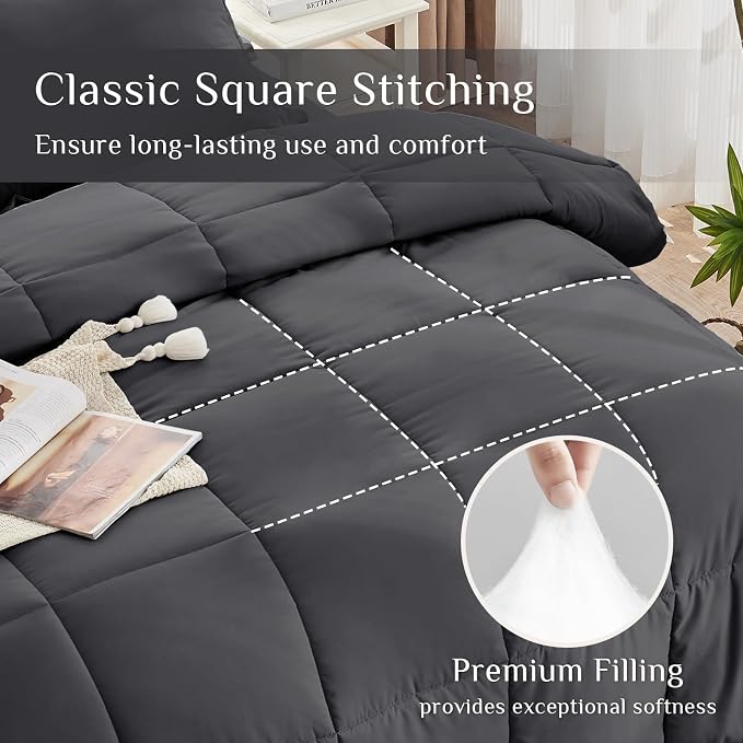 JOLLYVOGUE Twin XL Comforter Set, Ultra-Soft Bed in a Bag Twin XL Size 5 Pieces - Image 3