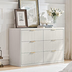 LEYAOYAO Fluted Dressers & Nightstand Set of 4, Wood 48" Wide Dresser & 42" - Image 5