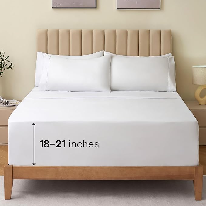 LuxClub 3 PC Extra Deep Pocket Twin Sheet Set, Deep Pockets Wrinkle Free by LuxClub