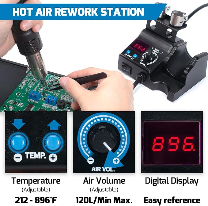 WEP 8858-V Hot Air Rework Station Kit - Image 5